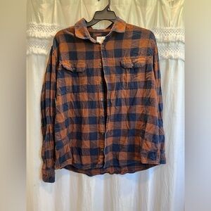 Goodfellow & Co Rust and Navy Plaid Shirt